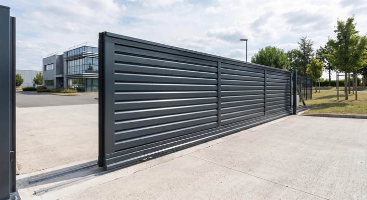 Artisan menuisier aluminium au travail sur un chantier résidentiel, effectuant la prise de cotes ou l'ajustement d'une fenêtre aluminium sur façade, en tenue professionnelle, montrant concentration et expertise technique. La scène doit mettre en avant le travail manuel précis et la relation directe entre l'artisan et le chantier client.